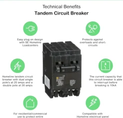 Square D HomeLine 30 amps Tandem 2-Pole Circuit Breaker