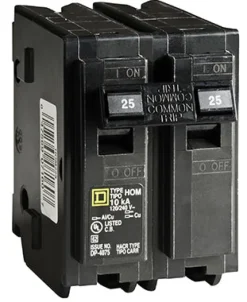 Square D HomeLine 2-Pole Plug-In Mount Indoor Circuit Breaker 120/240V 25A