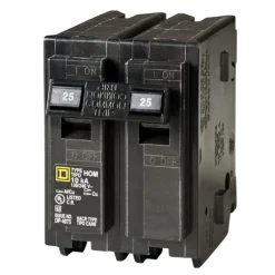 Square D HomeLine 2-Pole Plug-In Mount Indoor Circuit Breaker 120/240V 25A