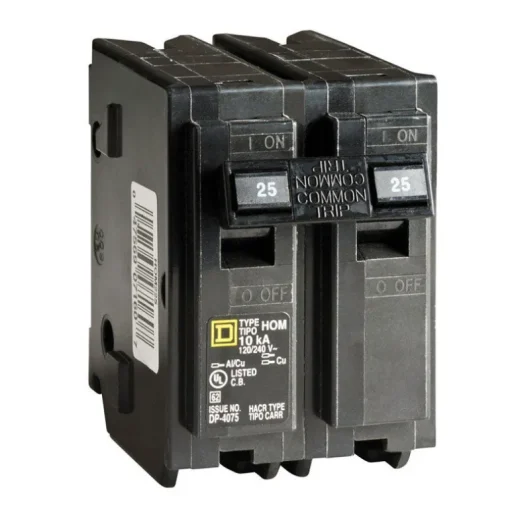 Square D HomeLine 2-Pole Plug-In Mount Indoor Circuit Breaker 120/240V 25A