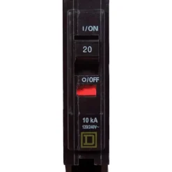 Square D Plug In Mount Miniature Circuit Breaker 20A 1-Pole 120/240V ac 10 kA