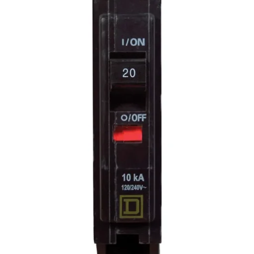 Square D Plug In Mount Miniature Circuit Breaker 20A 1-Pole 120/240V ac 10 kA