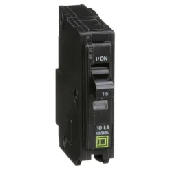 Square D QO 15 amps Plug In Single Pole Circuit Breaker