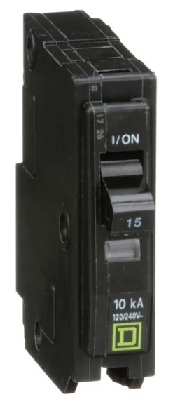 Square D QO 15 amps Plug In Single Pole Circuit Breaker