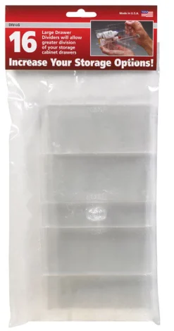 Stack-On 4-1/4 in. L x 1 in. W x 4-1/4 in. H Drawer Dividers Plastic 16 compartment Clear