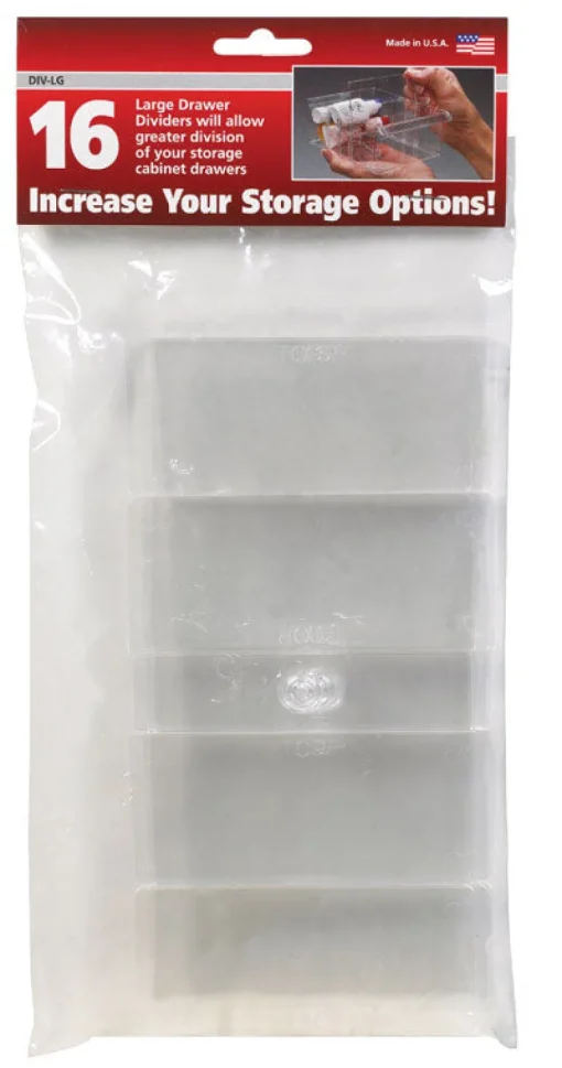 Stack-On 4-1/4 in. L x 1 in. W x 4-1/4 in. H Drawer Dividers Plastic 16 compartment Clear