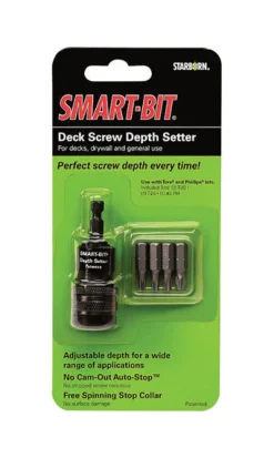 Starborn Smart-Bit Stainless Steel Screw Depth Setter Kit Hex Shank 6 pc