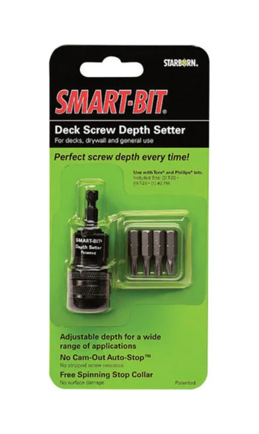 Starborn Smart-Bit Stainless Steel Screw Depth Setter Kit Hex Shank 6 pc