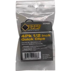 Steel Grip 1/2 in. D X 0.5 in. L Black Polypropylene Quick Clip