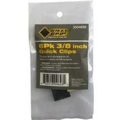 Steel Grip 3/8 in. D X 0.38 in. L Black Polypropylene Quick Clip