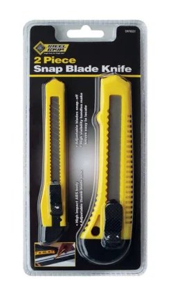 Steel Grip 5-1/2 in. Retractable Snap Blade Knife Set Yellow 2 pk