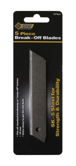 Steel Grip 18 mm Steel Straight Edged Replacement Snap Blades 5 pk