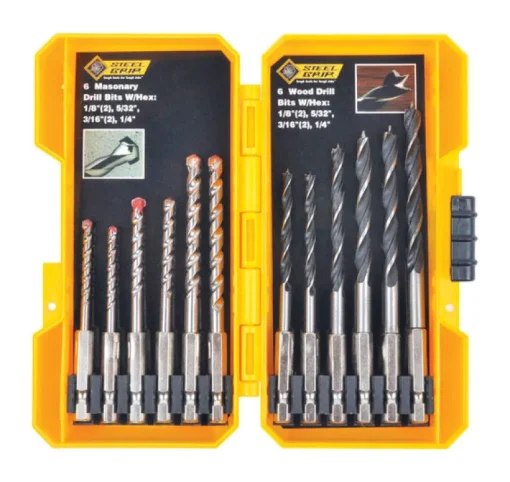 Steel Grip Carbon Steel Drill Bit Set 12 pc