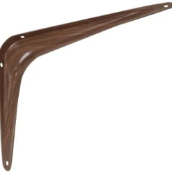 Steel Shelf Bracket, Wood-Look, 6 x 8-In.