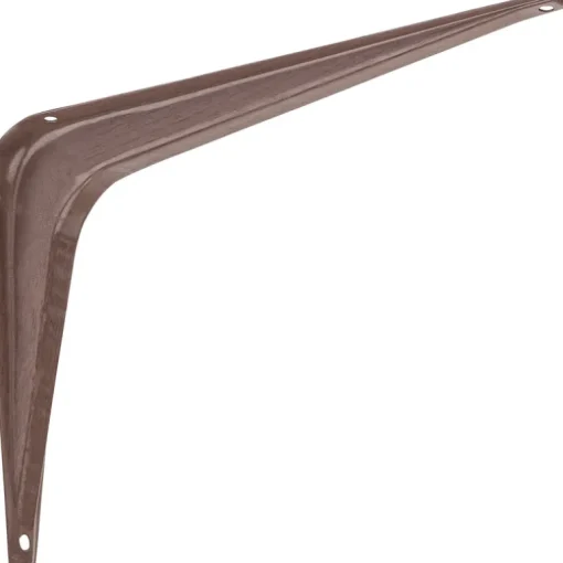Steel Shelf Bracket, Wood-Look, 6 x 8-In.