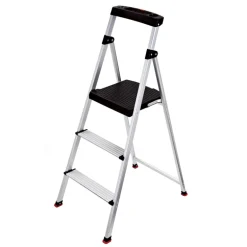 Step Stool, 3-Step, Aluminum