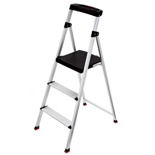Step Stool, 3-Step, Aluminum