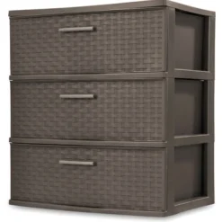 Sterilite 5.1 cu ft Brown Drawer Organizer 24 in. H X 21.875 in. W X 15.875 in. D Stackable