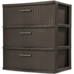 Sterilite 5.1 cu ft Brown Drawer Organizer 24 in. H X 21.875 in. W X 15.875 in. D Stackable