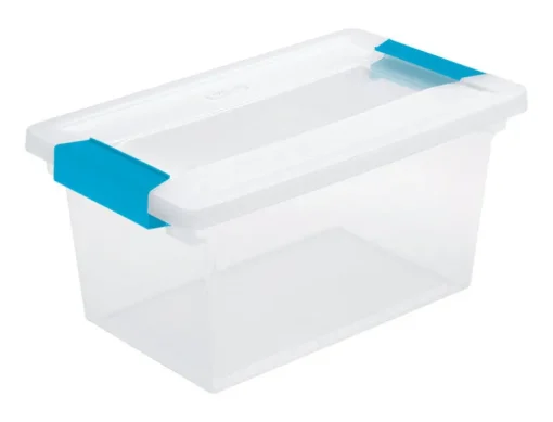 Sterilite 0.9 cu ft Clear Clip Storage Box 5.375 in. H X 6.625 in. W X 11 in. D Stackable