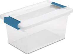 Sterilite 0.9 cu ft Clear Clip Storage Box 5.375 in. H X 6.625 in. W X 11 in. D Stackable