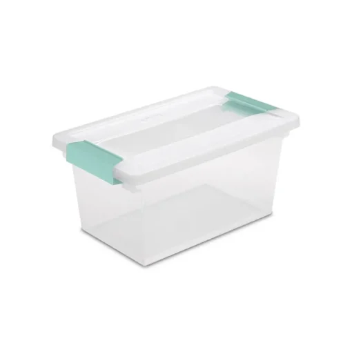 Sterilite 0.9 cu ft Clear Clip Storage Box 5.375 in. H X 6.625 in. W X 11 in. D Stackable