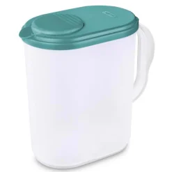 Sterilite 1 gal Clear/Blue Pitcher Plastic