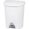 Sterilite 6.6 gal. White Step-On Wastebasket (Pack of 4)