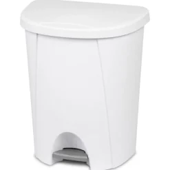 Sterilite 6.6 gal. White Step-On Wastebasket (Pack of 4)