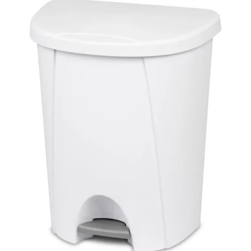 Sterilite 6.6 gal. White Step-On Wastebasket (Pack of 4)