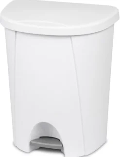 Sterilite 6.6 gal. White Step-On Wastebasket (Pack of 4)