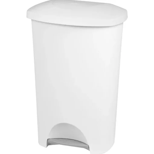Sterilite 11 gal. White Step-On Wastebasket (Pack of 4)