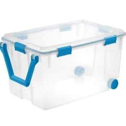 Sterilite 16.75 in. H x 19.625 in. W x 30.25 in. D Storage Tote w/Wheels 120 qt. (Pack of 3)