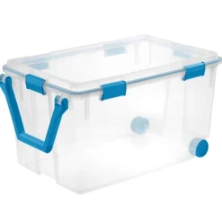 Sterilite 16.75 in. H x 19.625 in. W x 30.25 in. D Storage Tote w/Wheels 120 qt. (Pack of 3)