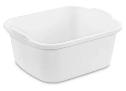 Sterilite Corporation Heavy Duty Plastic White Dishpan 18 qt. Capacity, 16-7/8 x 14 x 7-3/8 in.