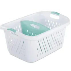Sterilite White Plastic Divided Laundry Basket