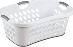Sterilite White Ultra Hip Holder Laundry Basket 26-3/8 L x 10 H x 18-1/8 W in. (Pack of 6)