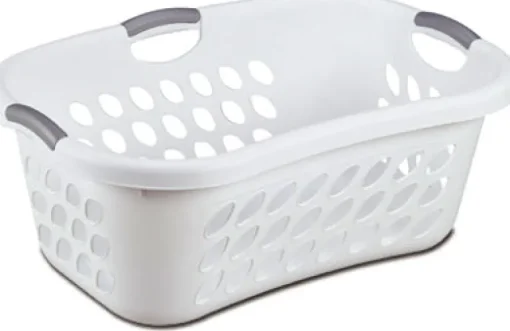 Sterilite White Ultra Hip Holder Laundry Basket 26-3/8 L x 10 H x 18-1/8 W in. (Pack of 6)