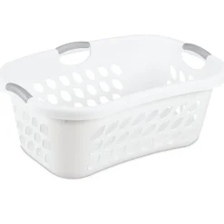 Sterilite White Ultra Hip Holder Laundry Basket 26-3/8 L x 10 H x 18-1/8 W in. (Pack of 6)