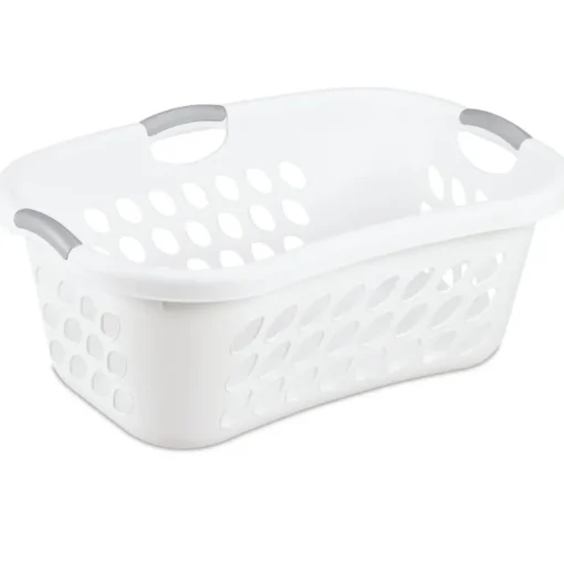 Sterilite White Ultra Hip Holder Laundry Basket 26-3/8 L x 10 H x 18-1/8 W in. (Pack of 6)