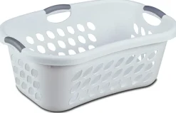 Sterilite White Ultra Hip Holder Laundry Basket 26-3/8 L x 10 H x 18-1/8 W in. (Pack of 6)