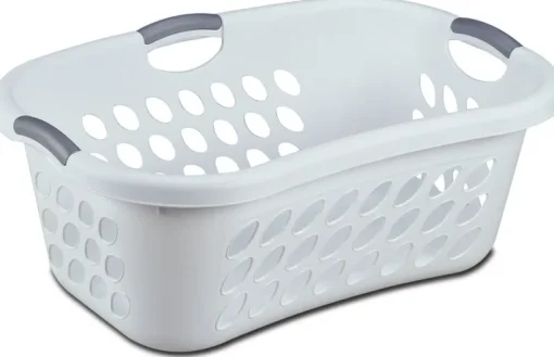 Sterilite White Ultra Hip Holder Laundry Basket 26-3/8 L x 10 H x 18-1/8 W in. (Pack of 6)