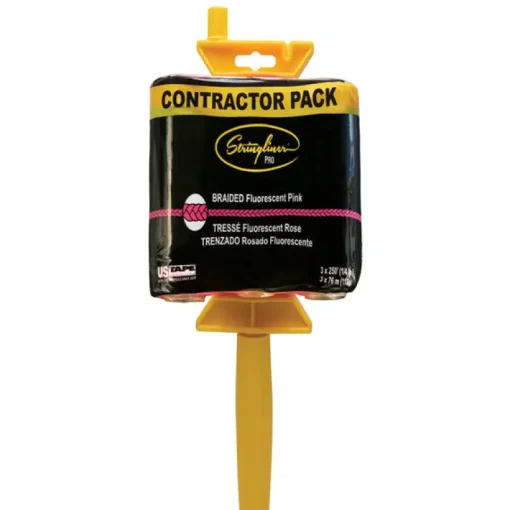 Stringliner PRO Mason's Line and Reel Contractor Pack 250 ft. Fluorescent Pink Fine Braided Line