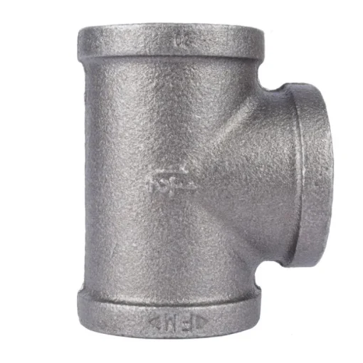 STZ Industries 1-1/4 in. FIP each X 1-1/4 in. D FIP 1-1/4 in. D FIP Black Malleable Iron Tee