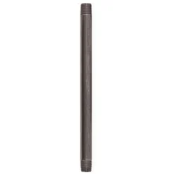 STZ Industries 1/2 in. MIP each X 1/2 in. D MIP Black Steel 12 in. L Nipple