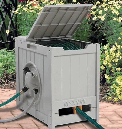 Suncast Aquawinder 125 ft. Stationary Beige Hose Reel