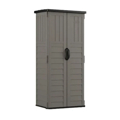 Suncast 2 ft. x 2 ft. Resin Vertical Pent Storage Shed with Floor Kit