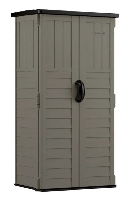 Suncast 2 ft. x 2 ft. Resin Vertical Pent Storage Shed with Floor Kit