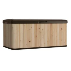 Suncast Hybrid 55 in. W x 28 in. D Brown Wood Deck Box