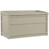Suncast 41 in. W X 21 in. D Beige Plastic Deck Box with Seat 50 gal